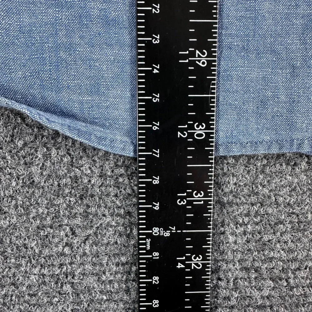 Banana Republic Mens‎ XL Blue Chambray Short Sleeve Button Down Untucked Shirt